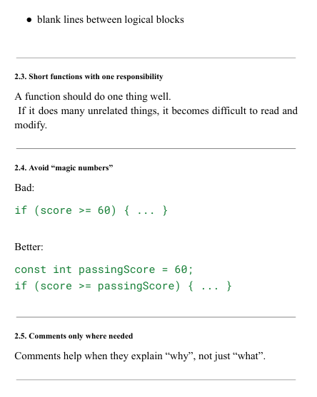 "Structure Code" course content