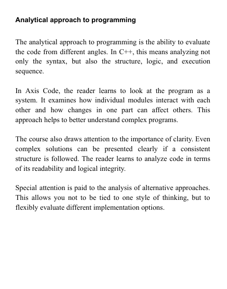 "Axis Code" course content