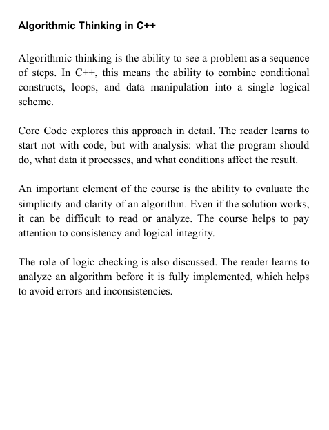 "Core Code" course content