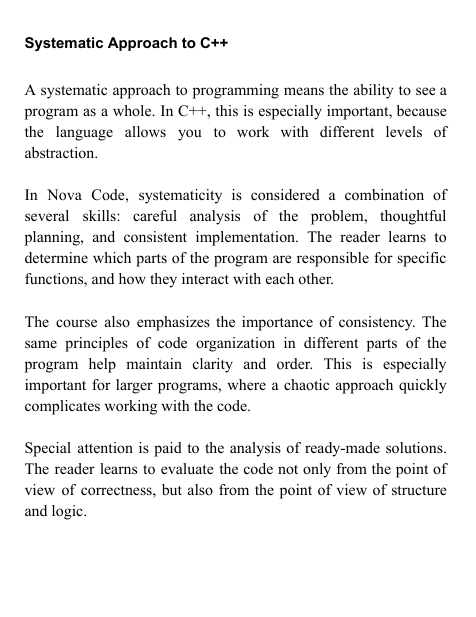 "Nova Code" course content