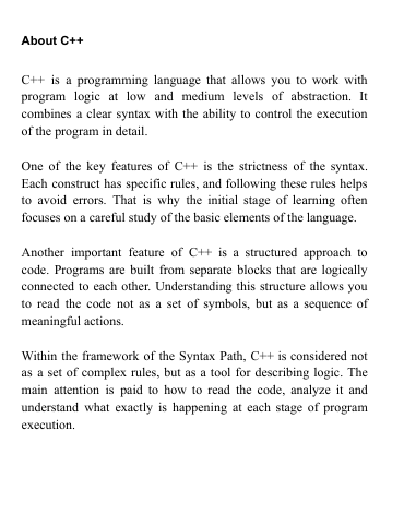 Syntax Path course content