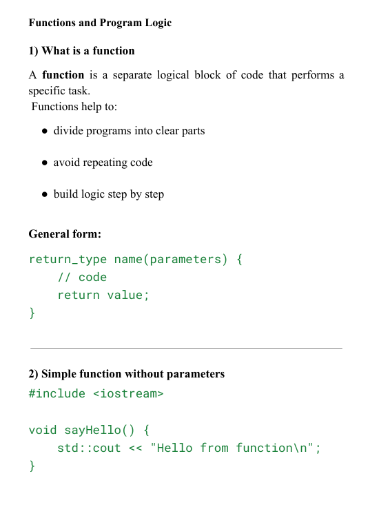 "Logic Builder" course content