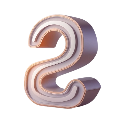 Icon number '2' with a wavy design on a white background