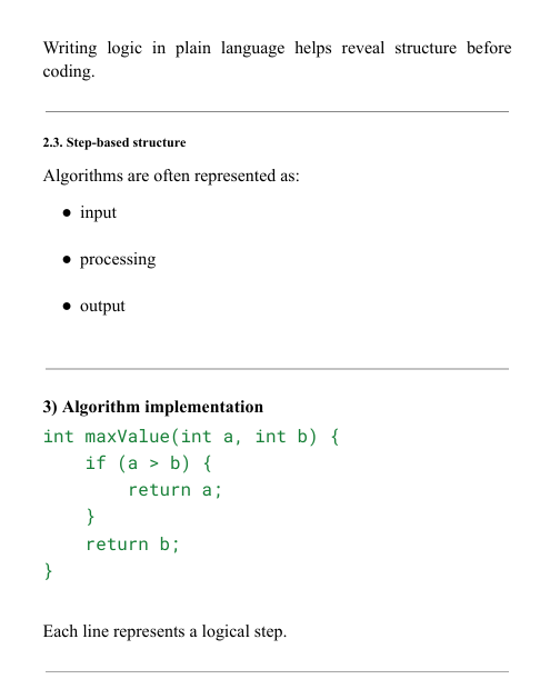 "Core Code" course content